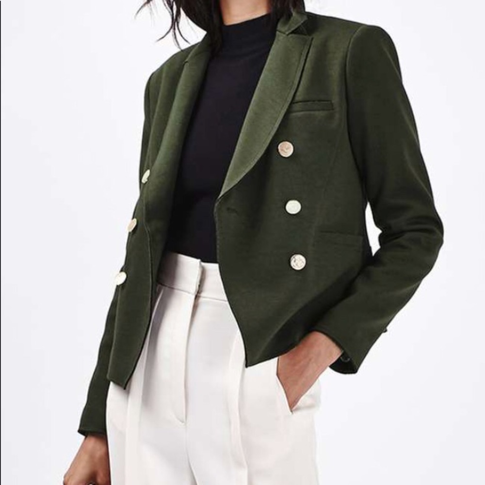 Topshop double breasted gold button blazer jacket